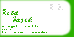 rita hajek business card